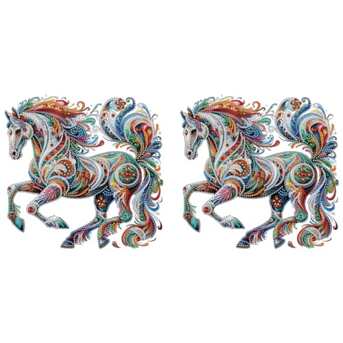 HASTHIP® 5D Diamond Painting Kit Three-Dimensional Aesthetic Dazzling Home Decor DIY Art with Accessories and Tools 12X12 Inches Horse 2PCS HASTHIP® 5D Diamond Painting Kit Three-Dimensional Aesthetic Dazzling Home Decor DIY Art with Accessories and Tools 12X12 Inches Horse 2PCS